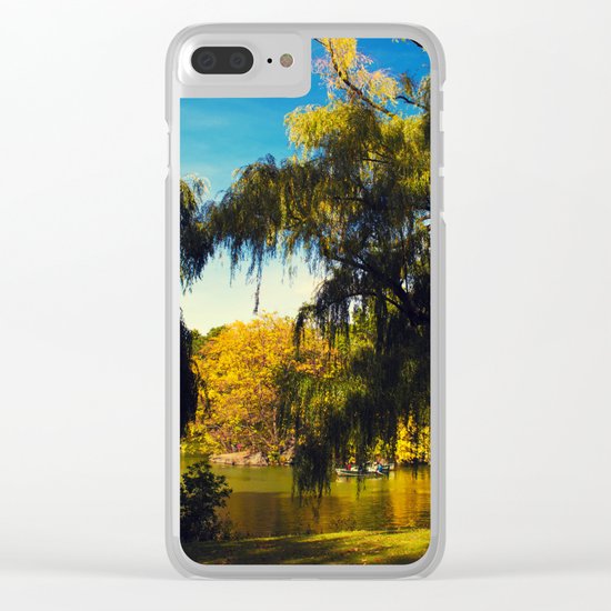 autumn trees Clear iPhone Case