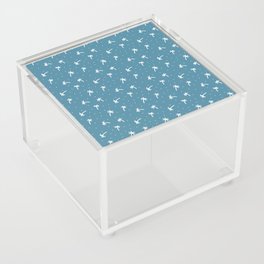Blue And White Doodle Palm Tree Pattern Acrylic Box