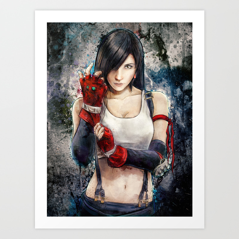 final fantasy vii tifa lockhart painting based on lady zero s cosplay art print by jollyappleskull society6 final fantasy vii tifa lockhart painting based on lady zero s cosplay art print by jollyappleskull