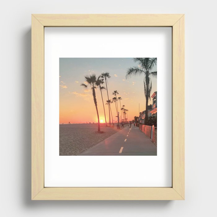 Newport Beach Sunset - Landscape Photography  Recessed Framed Print