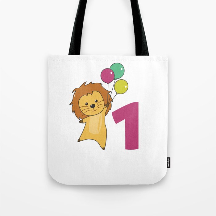 Lion First Birthday Balloons For Kids Tote Bag