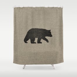 Black Bear Silhouette Shower Curtain
