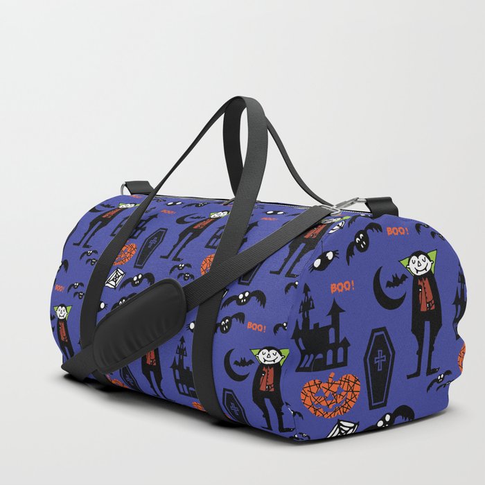 Cute Dracula And Friends Blue Duffle Bag By Susycosta