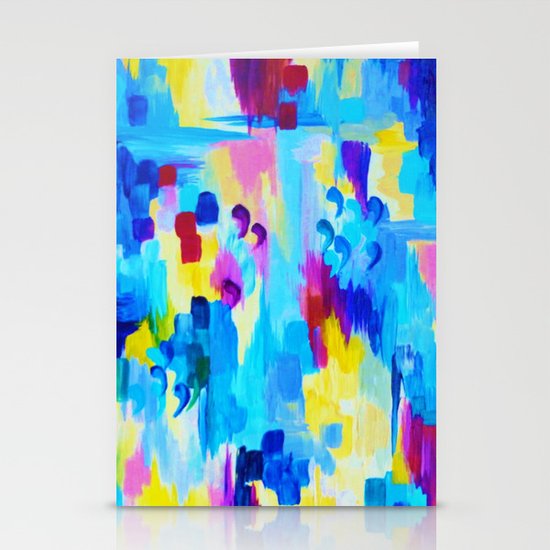 DONT QUOTE ME, Revisited - Bold Colorful Blue Pink Abstract Acrylic Painting Gift Art Home Decor Stationery Cards