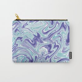 Very peri and ice blue liquify art, Pastel abstract fluid art Carry-All Pouch