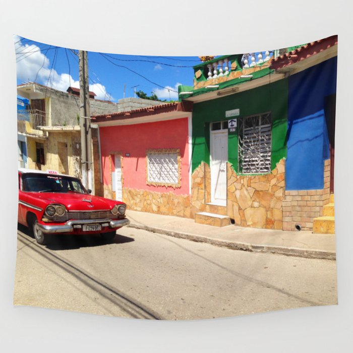 Cars in Cuba Wall Tapestry