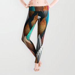Seamless Mountains Of Colorful Triangles Leggings