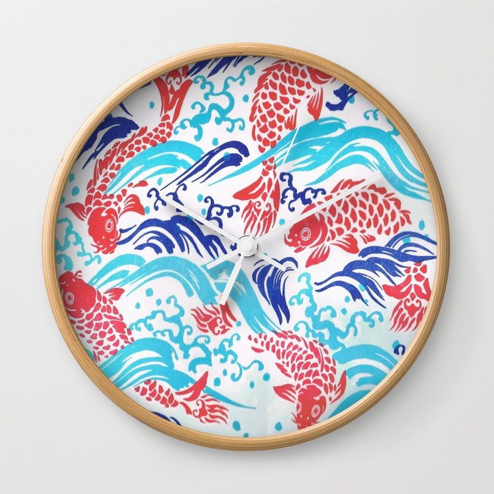 Japanese Koi Fish Art Wall Clock