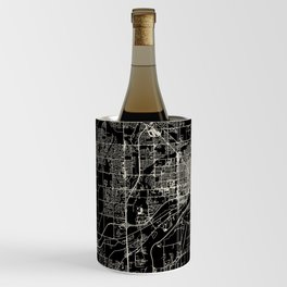 Joliet, USA - black and white city map Wine Chiller