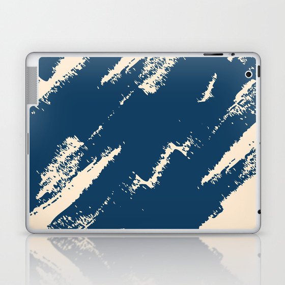 Abstract Charcoal Art Blue Beige Laptop & iPad Skin