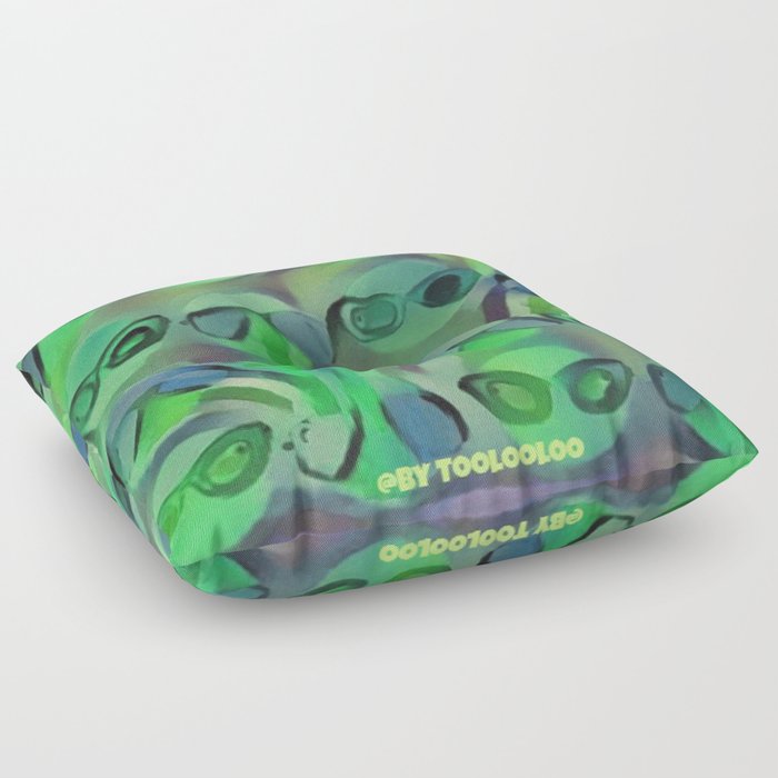 Occupy Earth on Green Floor Pillow