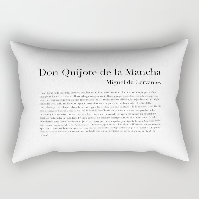 Don Quijote de la Mancha by Miguel de Cervantes Rectangular Pillow