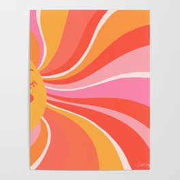 Sunshine Swirl – Pink & Peach Palette Poster