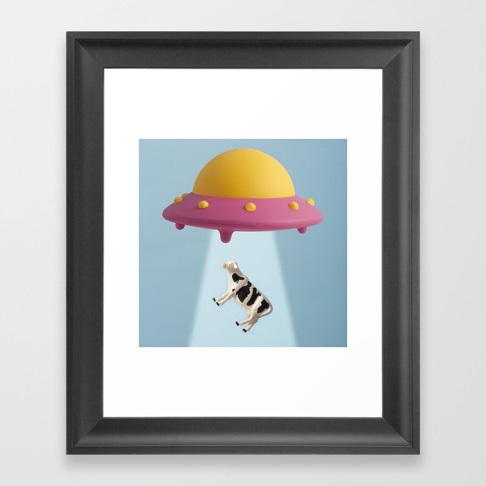Abducted Cow Framed Art Print