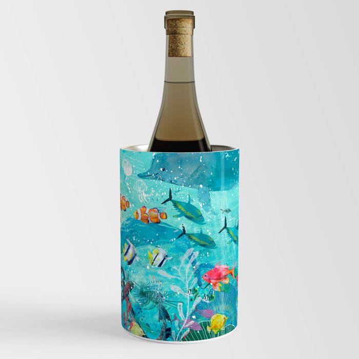 Marine creature Wine Chiller by Home Of Love Society6