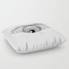 Human Eye Crying Tears Flowing Drawing Floor Pillow