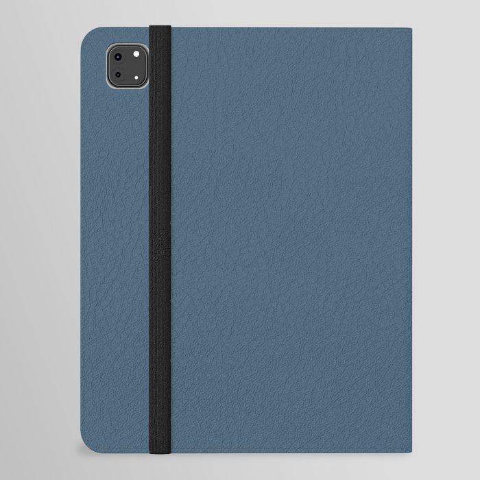 Dark Blue Gray Solid Color Pairs Pantone Real Teal 18-4018 TCX Shades of Blue Hues iPad Folio Case