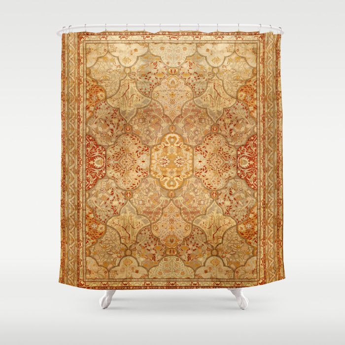 Oversized Antique Turkish Oushak Rug Print Shower Curtain