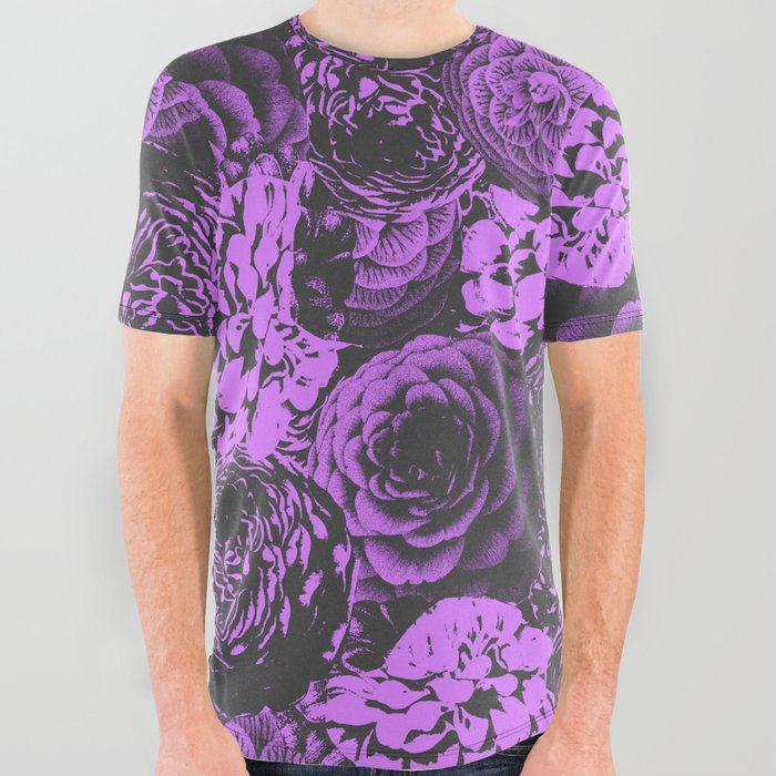 Moody Florals in Purple All Over Graphic Tee