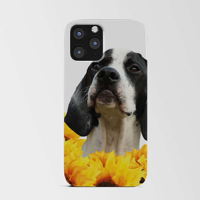 Pointer Dog Sunflower Field iPhone Card Case