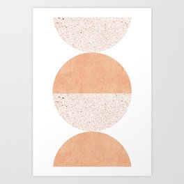 Three neutral circles geometry Art Print