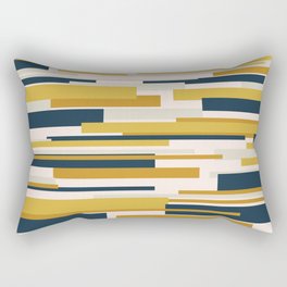 Wright Mid-Century Modern Abstract in Mustard Yellow, Navy Blue, Pale Blush Rectangular Pillow