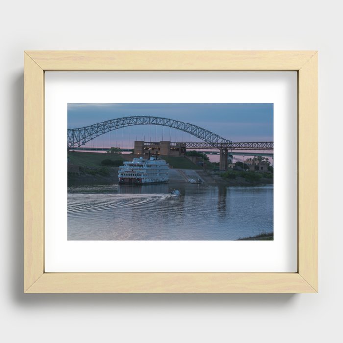 Memphis sunset and riverboats Recessed Framed Print