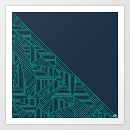 B Rays Geo Pine Blue Art Print