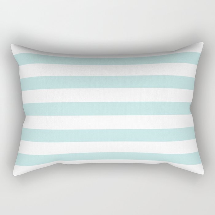 Simply Striped in Succulent Blue and White Rectangular Pillow