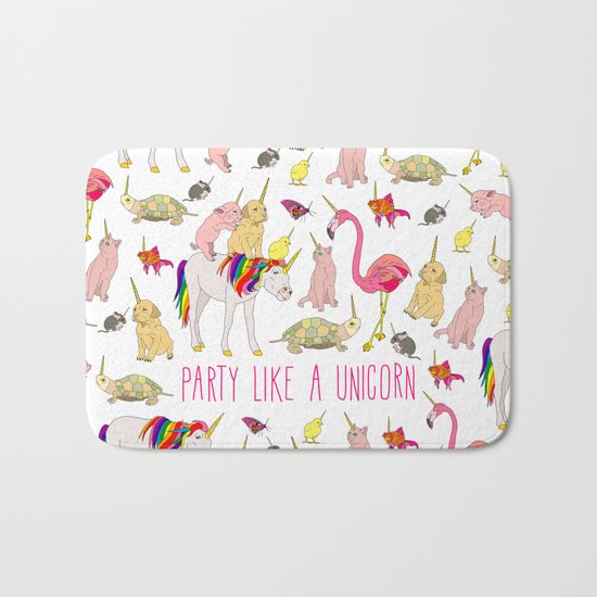 Party Like A Unicorn Bath Mat