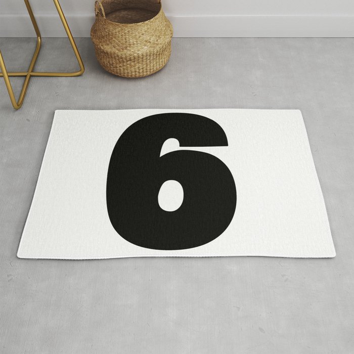 6 (Black & White Number) Rug