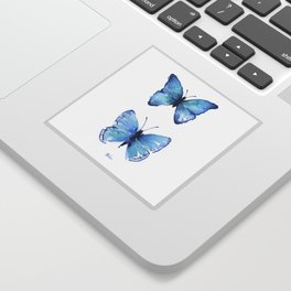 Two Blue Butterflies Watercolor Sticker