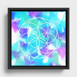 Neon Seed of Life Framed Canvas