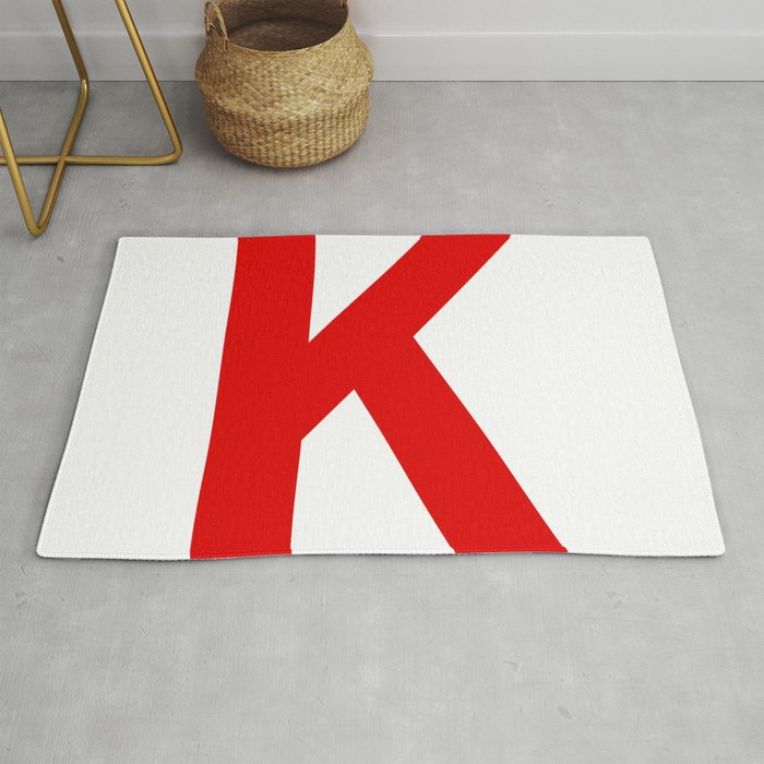 Letter K (Red & White) Rug