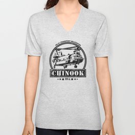 CH-47 Chinook Helicopter V Neck T Shirt