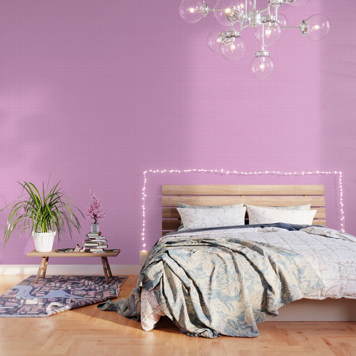 Spring Retro Daisy Lace Mini Hot Pink Wallpaper