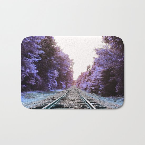Train Tracks : Violet Blue Dreams Bath Mat