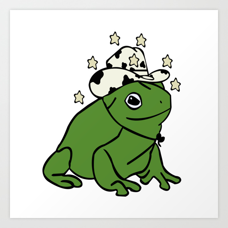 Frog With A Cowboy Hat Art Print by Nadia | Society6