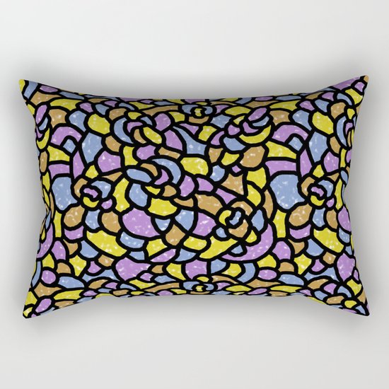 Mosaic Tiles Random Shaped Rectangular Pillow