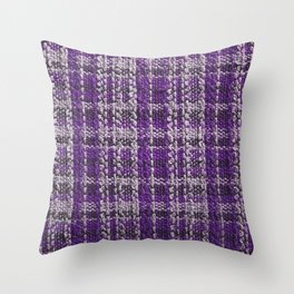 Texture of purple tartan fabric useful as a background Throw Pillow