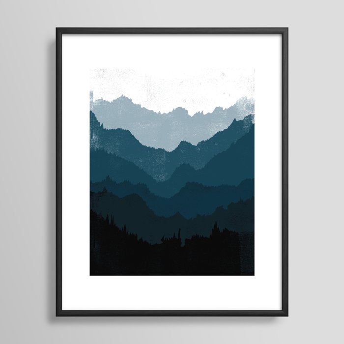 Mists No. 6 - Ombre Blue Ridge Mountains Art Print Framed Art Print