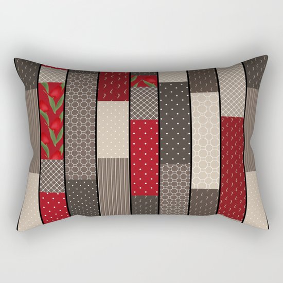 Country motifs . Classic quilting. Rectangular Pillow