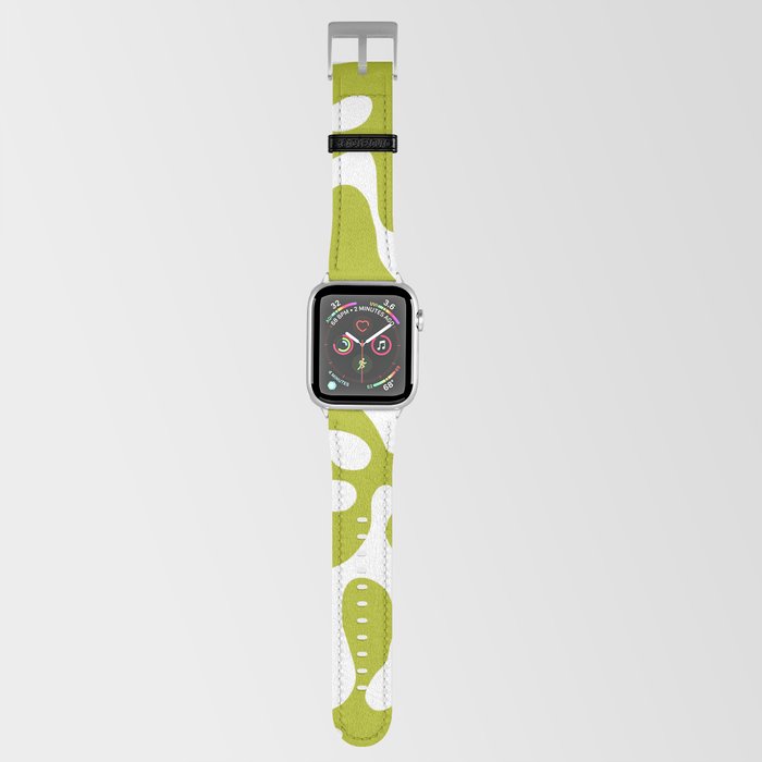 Lime Matisse cut outs seaweed pattern on white background Apple Watch Band