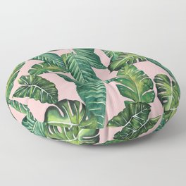 Jungle Leaves, Banana, Monstera II Pink #society6 Floor Pillow