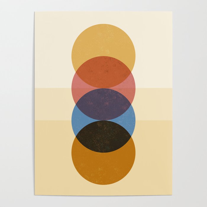Abstraction_SUNRISE_SUNSET_CIRCLE_RISING_COLORFUL_POP_ART_0425A Poster