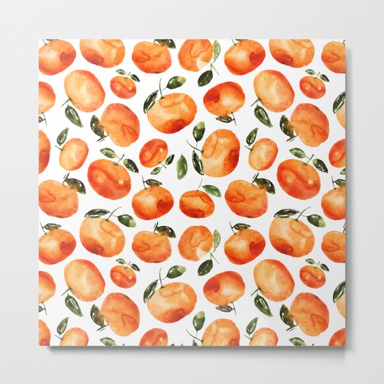 Watercolor tangerines Metal Print