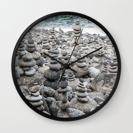 Balancing Rocks Wall Clock | Kalalautrail, Balancing, Zen, Color, Beach, Photo, Kauai, Tapestry, Digital, Rocks 