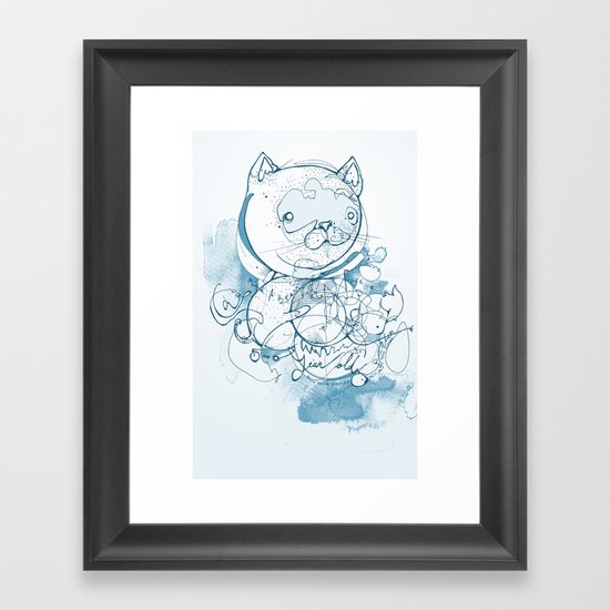 Blue Cat Framed Art Print
