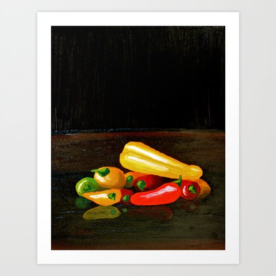 Peppers From a Friend, the painting Art Print