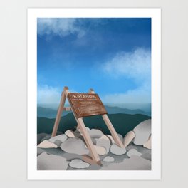 Katahdin Summit Appalachian Trail Northern Terminus Art Print